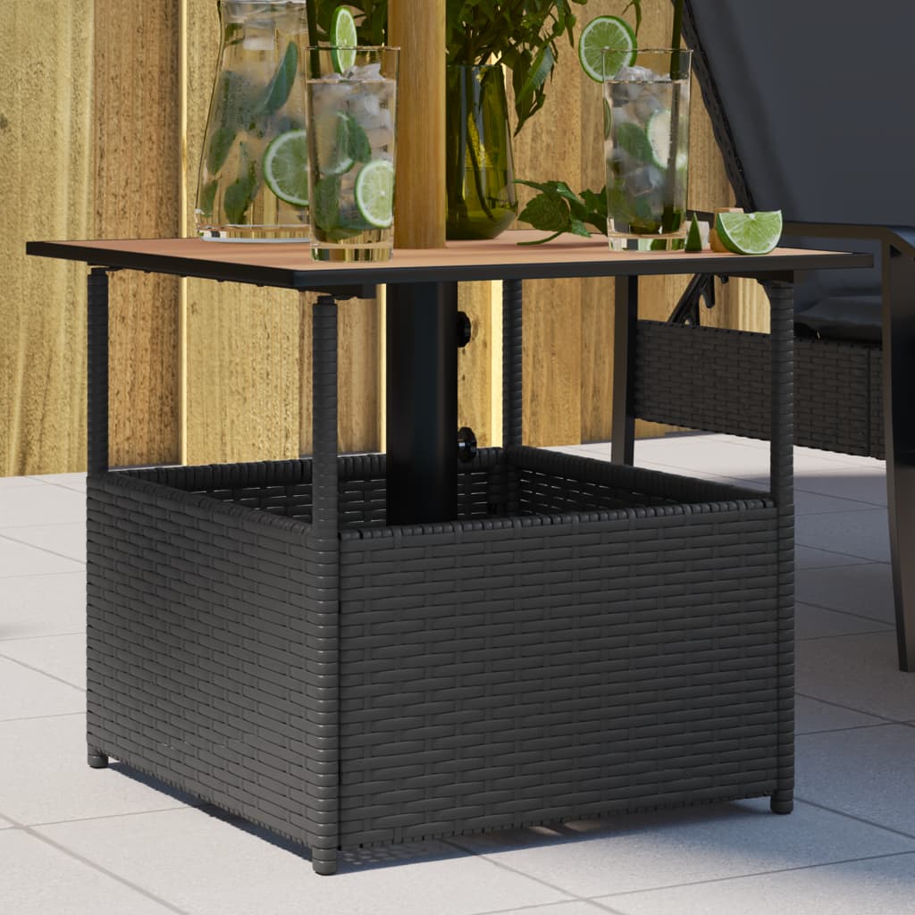Tavolo Giardino Foro Ombrellone 55X55X46,5Cm Polyrattan