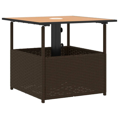 Tavolo Giardino Foro Ombrellone 55X55X46,5Cm Polyrattan