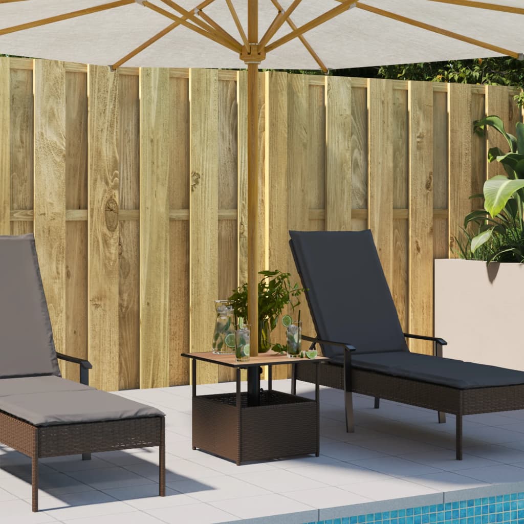 Tavolo Giardino Foro Ombrellone 55X55X46,5Cm Polyrattan