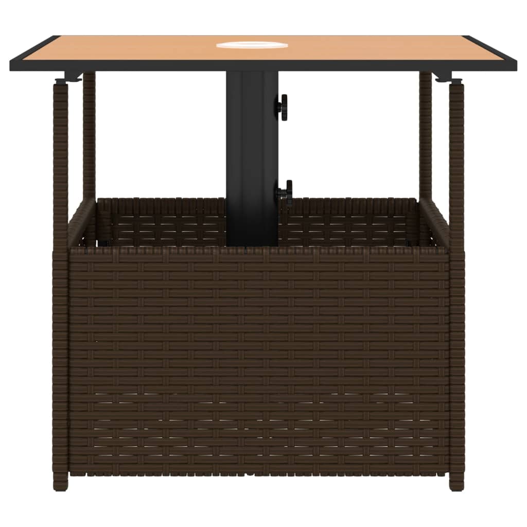 Tavolo Giardino Foro Ombrellone 55X55X46,5Cm Polyrattan