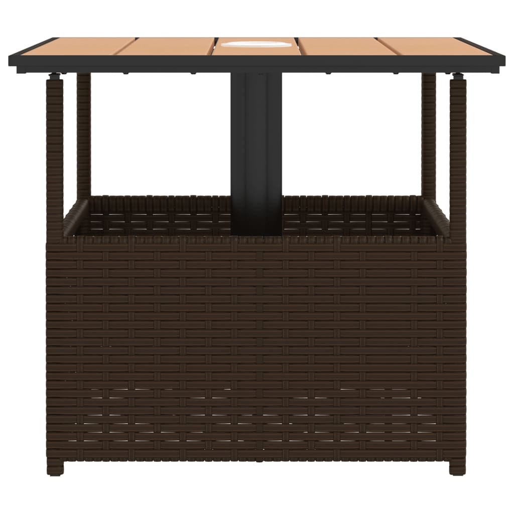 Tavolo Giardino Foro Ombrellone 55X55X46,5Cm Polyrattan