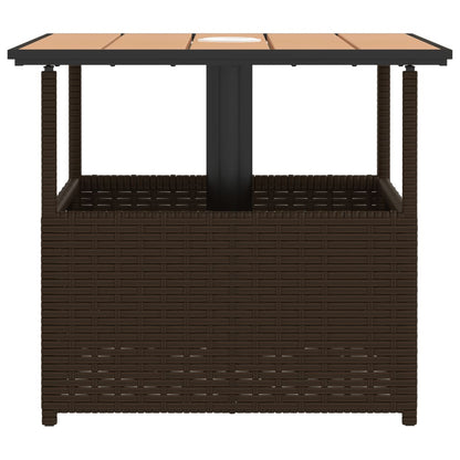 Tavolo Giardino Foro Ombrellone 55X55X46,5Cm Polyrattan