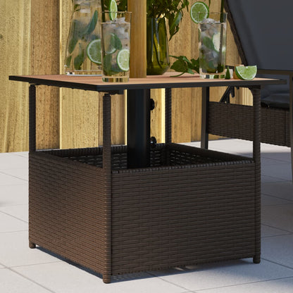 Tavolo Giardino Foro Ombrellone 55X55X46,5Cm Polyrattan