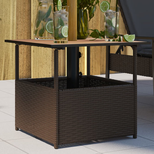 Tavolo Giardino Foro Ombrellone 55X55X46,5Cm Polyrattan