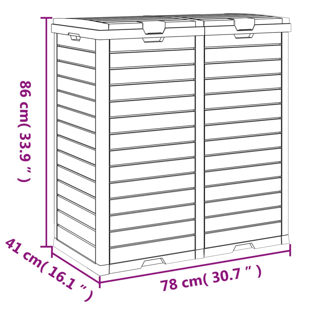 Cestino Per Rifiuti Da Esterno 78X41X86 Cm Polipropilene