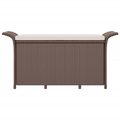 Panca Da Giardino Con Cuscino Marrone 116X46X57Cm In Polyrattan