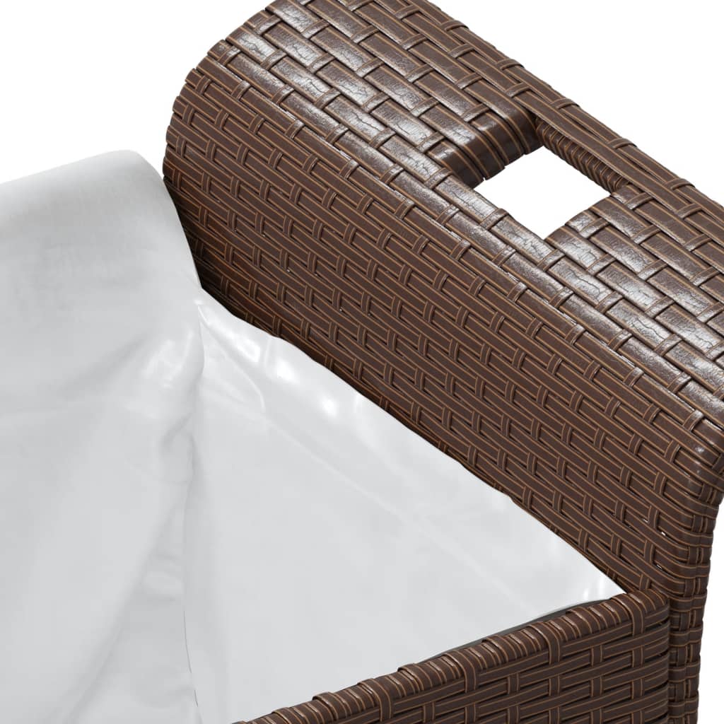Panca Da Giardino Con Cuscino Marrone 116X46X57Cm In Polyrattan