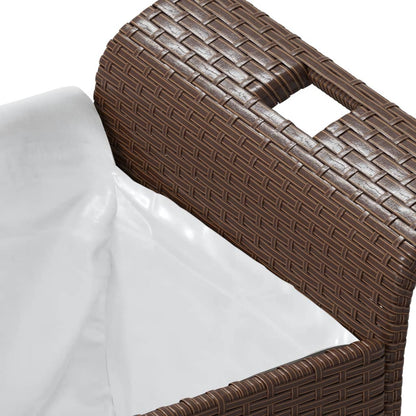 Panca Da Giardino Con Cuscino Marrone 116X46X57Cm In Polyrattan
