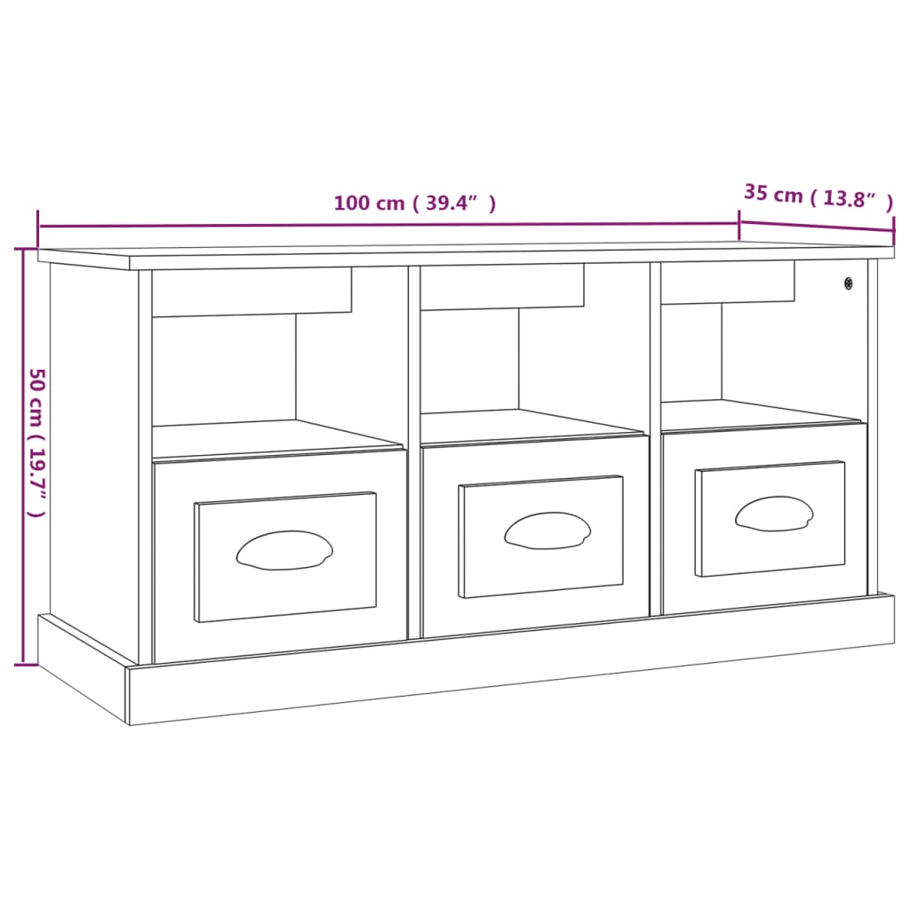 Mobile Porta Tv 100X35X50 Cm In Legno Multistrato