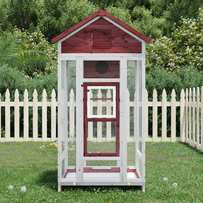 Casetta Per Uccelli Grigia 91,5X53X170 Cm Legno Massello Pino