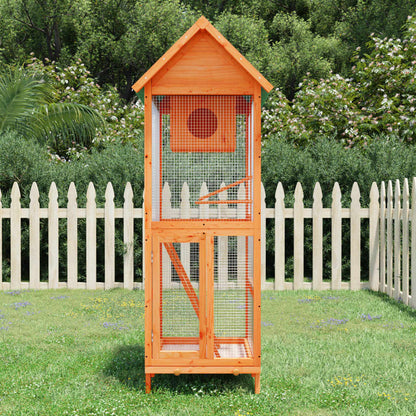 Casetta Per Uccelli Grigia 60X58,5X160Cm Legno Massello Di Pino