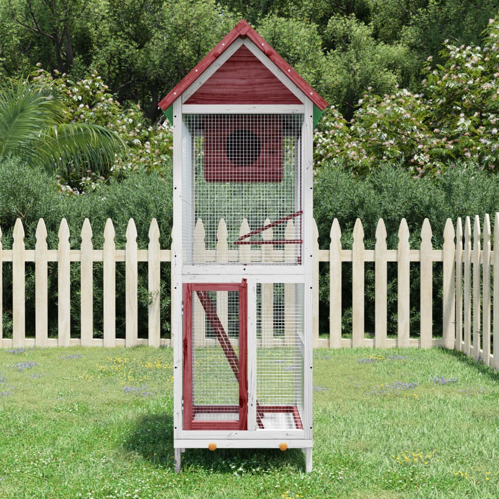 Casetta Per Uccelli Grigia 60X58,5X160Cm Legno Massello Di Pino