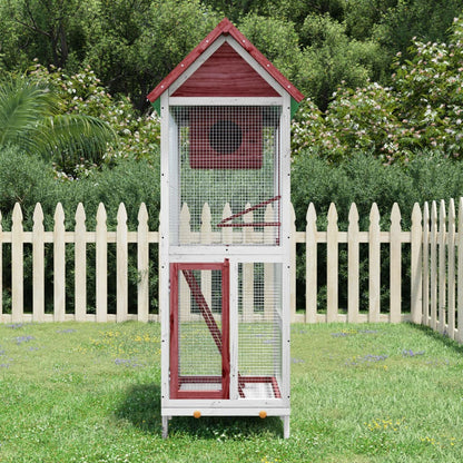 Casetta Per Uccelli Grigia 60X58,5X160Cm Legno Massello Di Pino