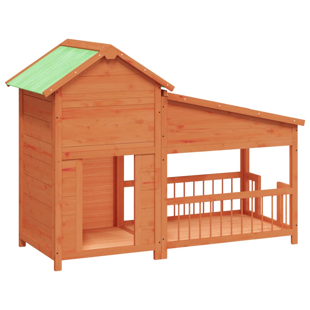 Cuccia Per Cani 143X60,5X109 Cm In Legno Massello Di Pino
