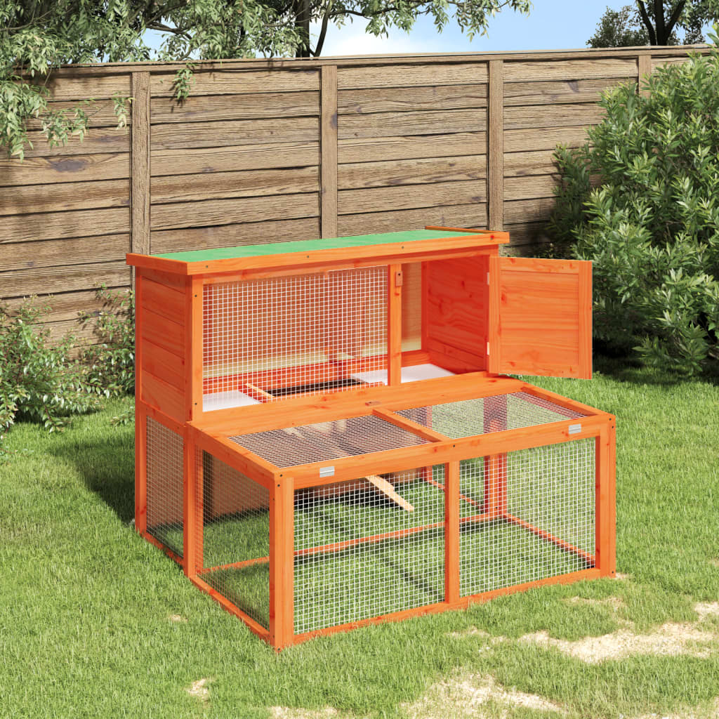 Conigliera Moka 102X90X84,5 Cm In Legno Massello Di Pino