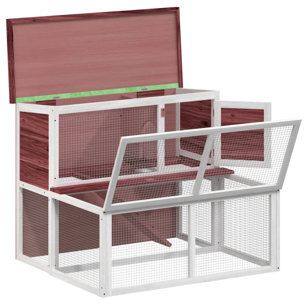 Conigliera Moka 102X90X84,5 Cm In Legno Massello Di Pino