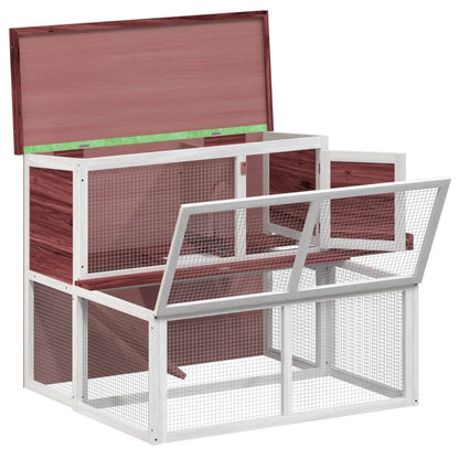 Conigliera Moka 102X90X84,5 Cm In Legno Massello Di Pino