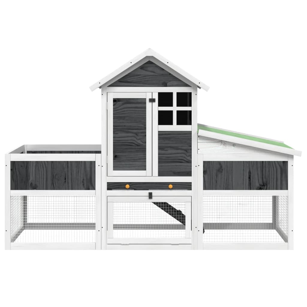 Conigliera Grigia 170X63X113 Cm In Legno Massello Di Pino