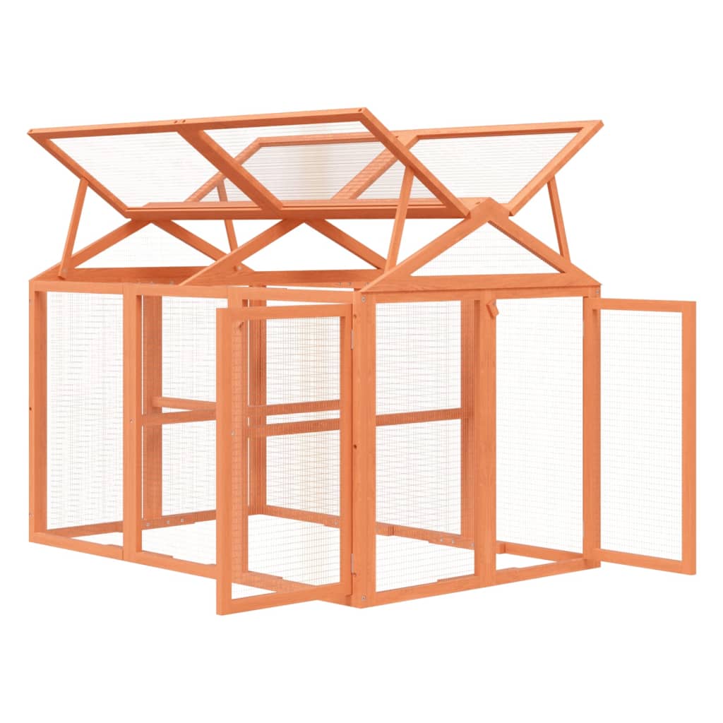 Box Per Animali 141X94X104 Cm In Legno Massello Di Pino