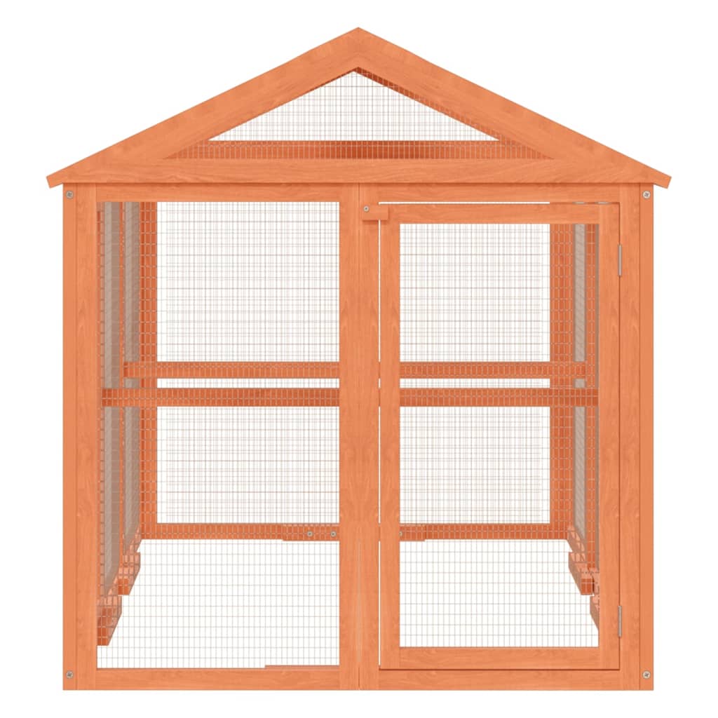 Box Per Animali 141X94X104 Cm In Legno Massello Di Pino