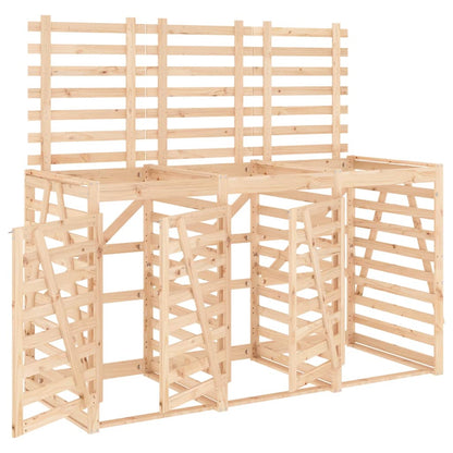 Copribidone Triplo In Legno Massello Di Pino