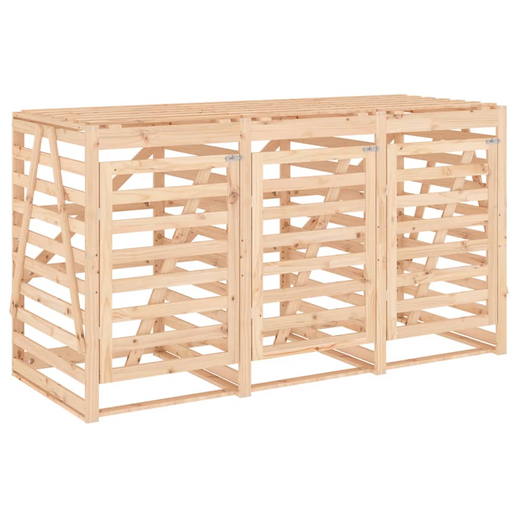 Copribidone Triplo In Legno Massello Di Pino