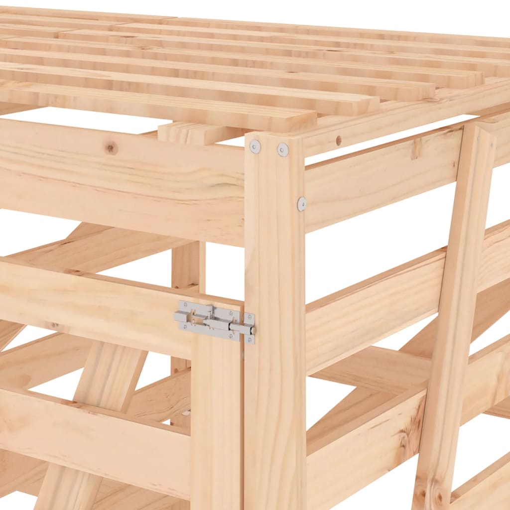 Copribidone Triplo In Legno Massello Di Pino