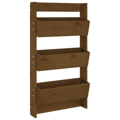 Fioriera Muro 3Ripiani Ambra 60X18,5X110Cm Legno Massello Pino