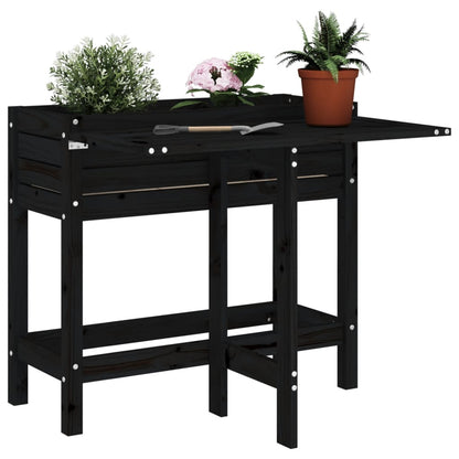 Fioriera Giardino Piano Pieghevole Bianco Legno Massello Pino