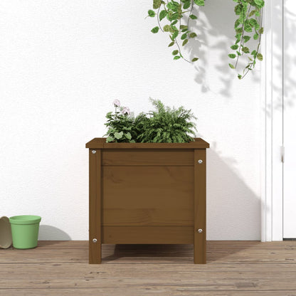 Fioriera Rialzata Giardino Grigia 119,5X82,5X78Cm Massello Pino