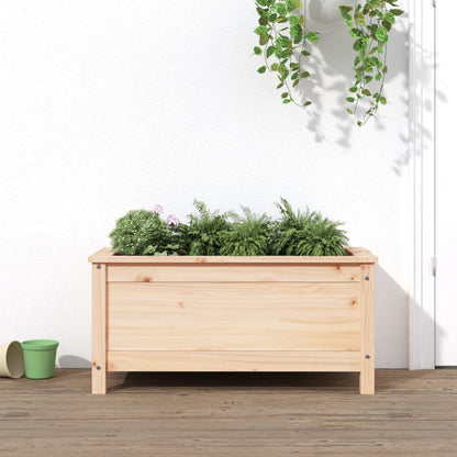 Fioriera Rialzata Giardino Grigia 119,5X82,5X78Cm Massello Pino