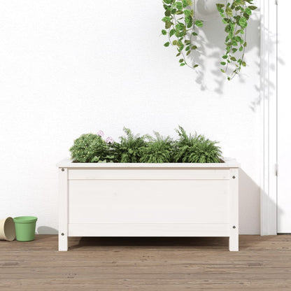 Fioriera Rialzata Giardino Grigia 119,5X82,5X78Cm Massello Pino