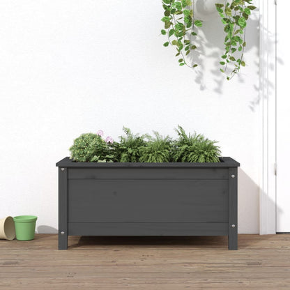 Fioriera Rialzata Giardino Grigia 119,5X82,5X78Cm Massello Pino