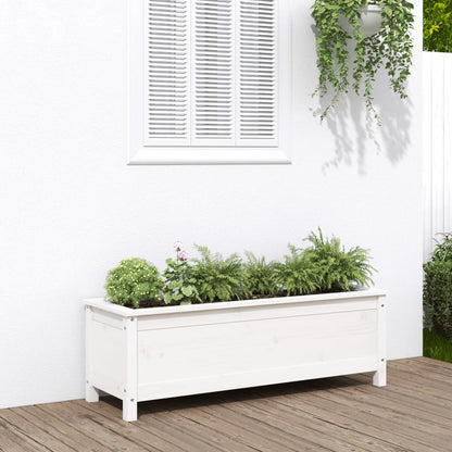 Fioriera Rialzata Giardino Grigia 119,5X82,5X78Cm Massello Pino