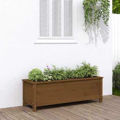 Fioriera Rialzata Giardino Grigia 119,5X82,5X78Cm Massello Pino