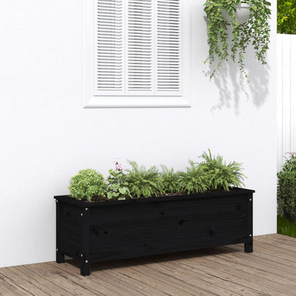 Fioriera Rialzata Giardino Grigia 119,5X82,5X78Cm Massello Pino