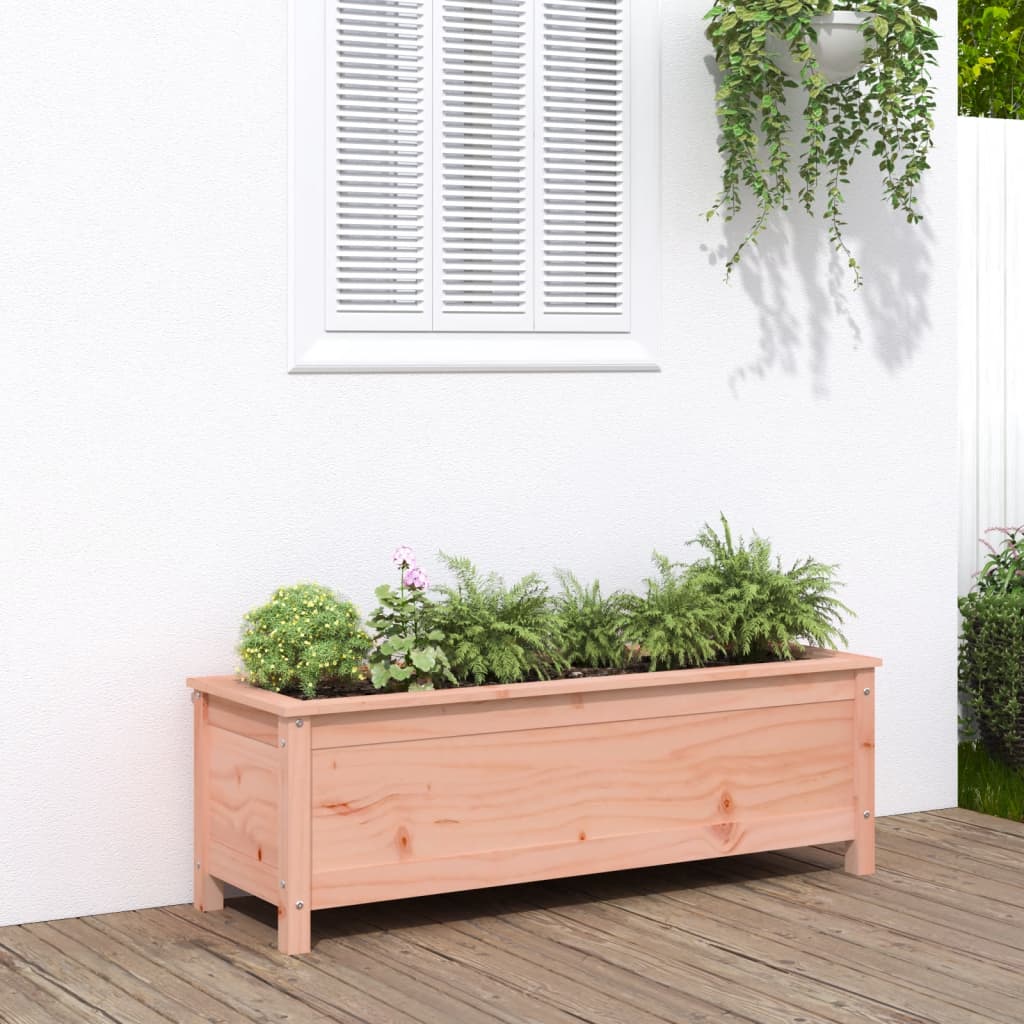 Fioriera Rialzata Giardino Grigia 119,5X82,5X78Cm Massello Pino