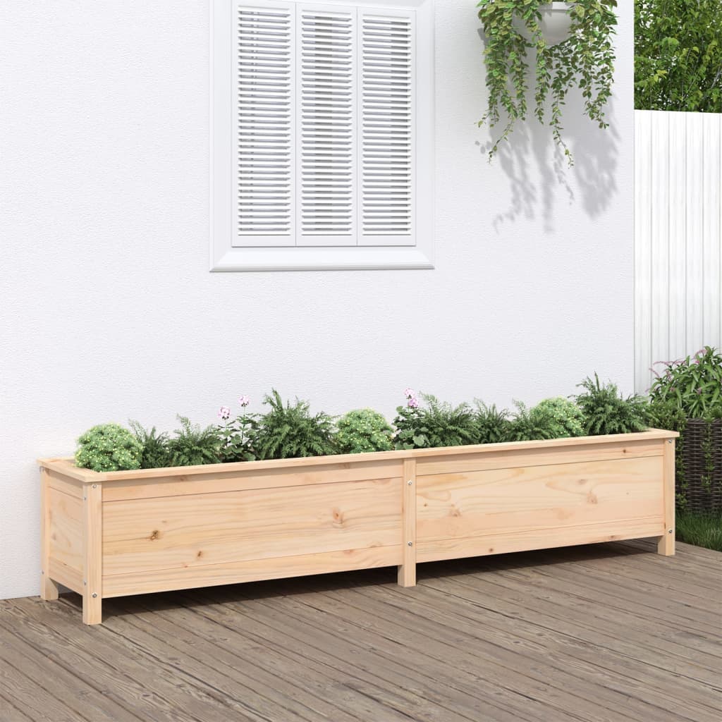 Fioriera Rialzata Giardino Grigia 119,5X82,5X78Cm Massello Pino