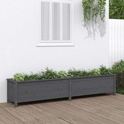 Fioriera Rialzata Giardino Grigia 119,5X82,5X78Cm Massello Pino