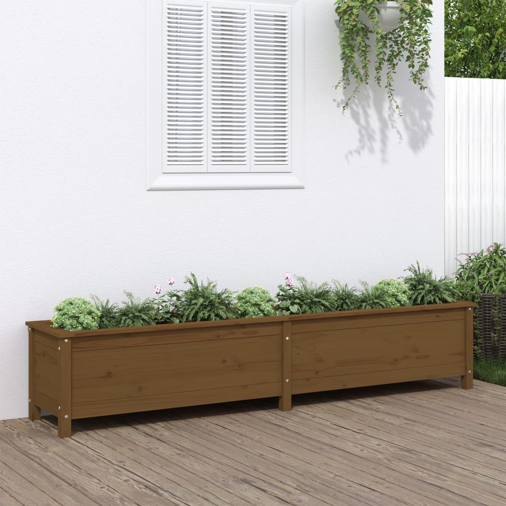 Fioriera Rialzata Giardino Grigia 119,5X82,5X78Cm Massello Pino