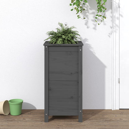 Fioriera Rialzata Giardino Grigia 119,5X82,5X78Cm Massello Pino