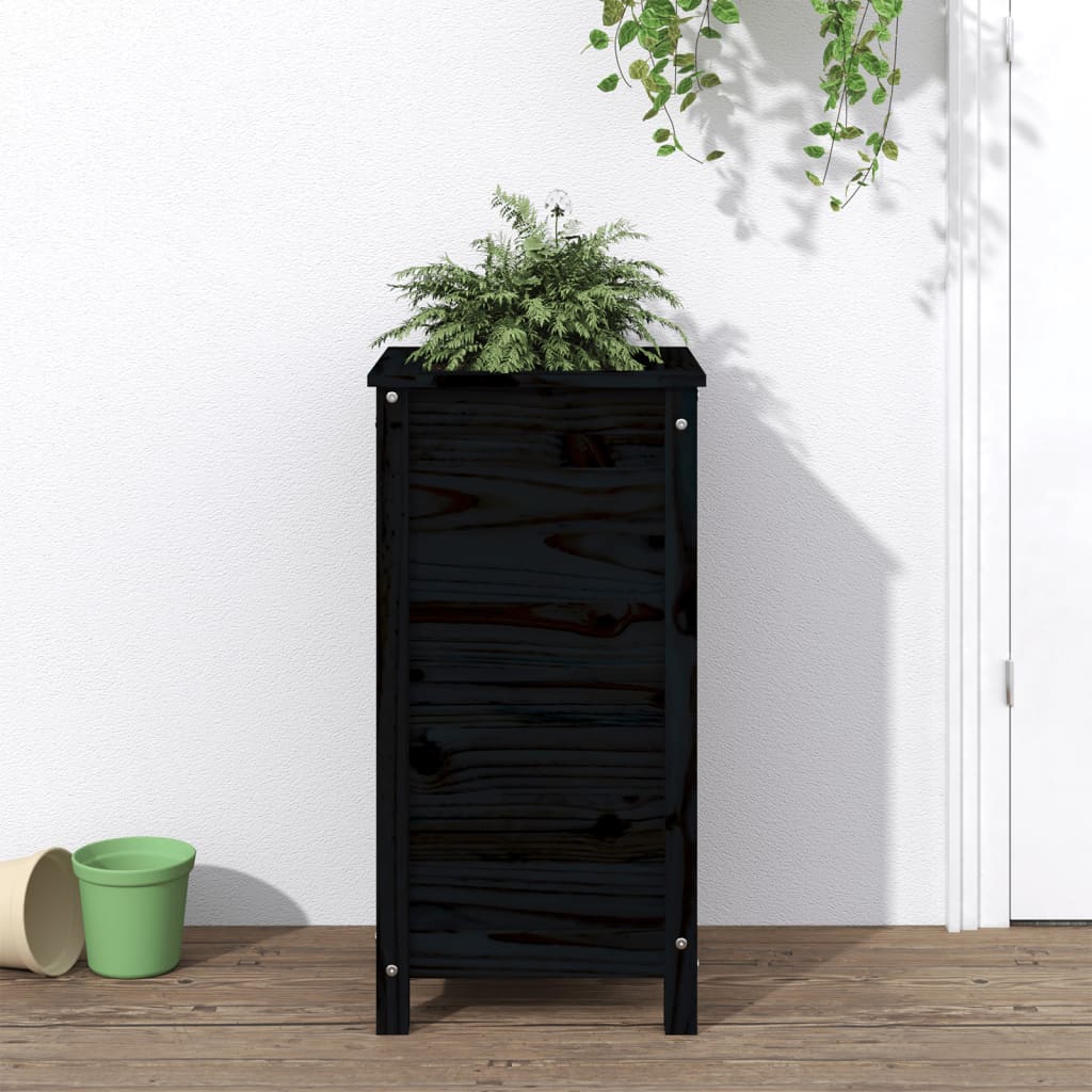 Fioriera Rialzata Giardino Grigia 119,5X82,5X78Cm Massello Pino
