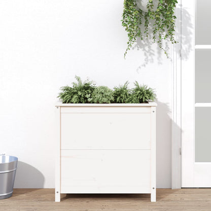 Fioriera Rialzata Giardino Grigia 119,5X82,5X78Cm Massello Pino