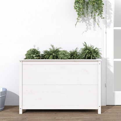 Fioriera Rialzata Giardino Grigia 119,5X82,5X78Cm Massello Pino