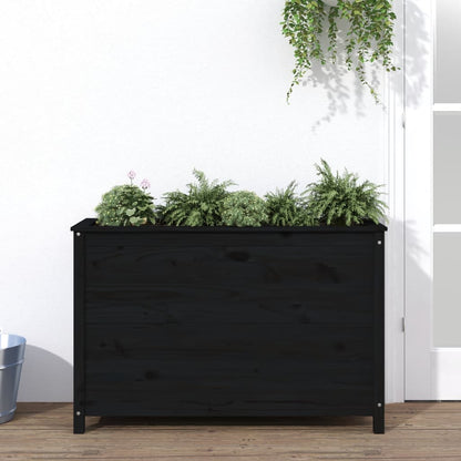 Fioriera Rialzata Giardino Grigia 119,5X82,5X78Cm Massello Pino