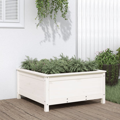 Fioriera Rialzata Giardino Grigia 119,5X82,5X78Cm Massello Pino