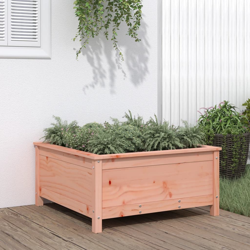 Fioriera Rialzata Giardino Grigia 119,5X82,5X78Cm Massello Pino