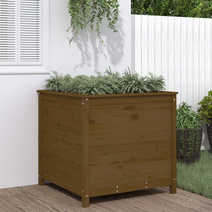 Fioriera Rialzata Giardino Grigia 119,5X82,5X78Cm Massello Pino