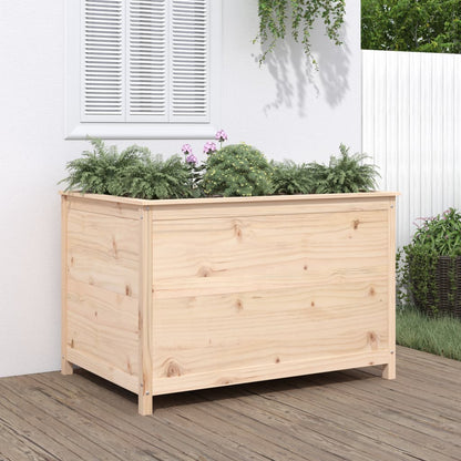 Fioriera Rialzata Giardino Grigia 119,5X82,5X78Cm Massello Pino