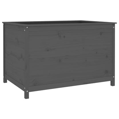 Fioriera Rialzata Giardino Grigia 119,5X82,5X78Cm Massello Pino